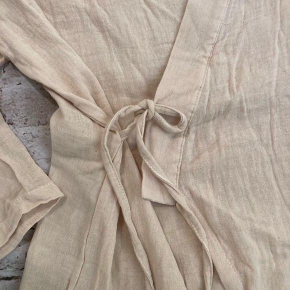 NWT BETUSLINE beige Crossover cotton blend woman’s robe size 2 XL - Picture 5 of 13